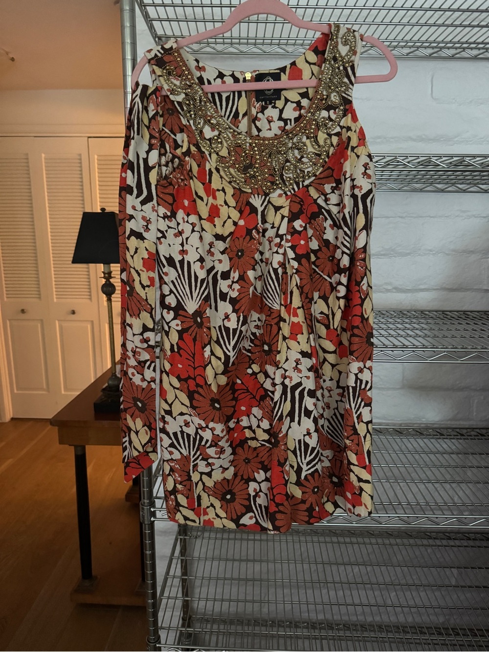 Embellished Floral Maxi Skirt - Multicolor
